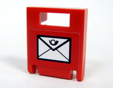 Lego Container, Box 2 x 2 x 2 Door with Slot with Mail Envelope Pattern (Sticker) - Set 7731