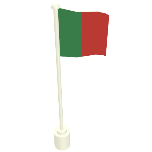Lego Flag on Flagpole with Portugal Print / White