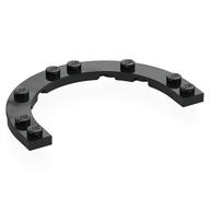 Lego Plate Round Half 5 x 8 with 4 x 6 Round Cutout / Black