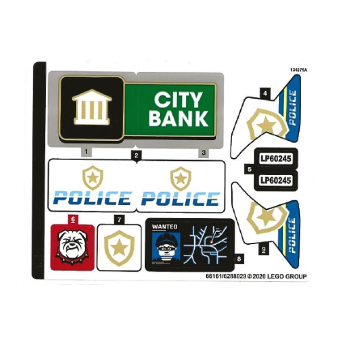 Lego Sticker Sheet for Set 60245-1