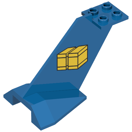 Lego Tail Wedge with Yellow Cargo Boxes Print / Blue