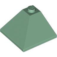Lego Brick Sloped 33° 3 x 3 Double Convex / Sand Green