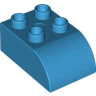 Lego Duplo Brick 2 x 3 with Curved Top / Dark Azure
