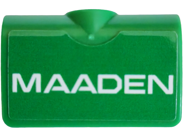 Lego Technic, Panel Curved 2 x 3 x 1 with White 'MAADEN' Pattern (Sticker) - Set 42240 / Green