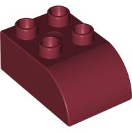 Lego Duplo Brick 2 x 3 with Curved Top / Dark Red