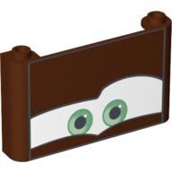 Lego Windscreen 1 x 6 x 3 with Eyes on White Background Print / Reddish Brown