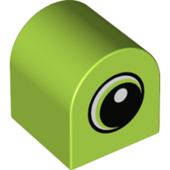 Lego Duplo Brick 2 x 2 x 2 Curved Top with Large Eye with White Pupil Print