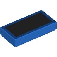 Lego Tile 1 x 2 with Black Surface Print