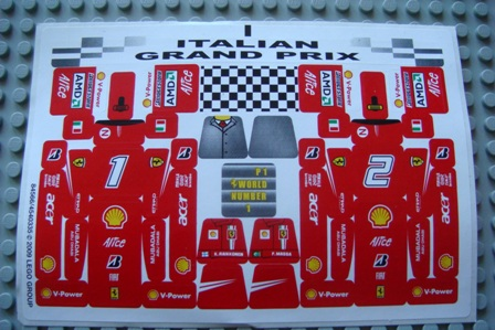 Lego Sticker Sheet for Set 8168-1