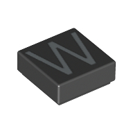 Lego Tile 1 x 1 with letter Capital W Print