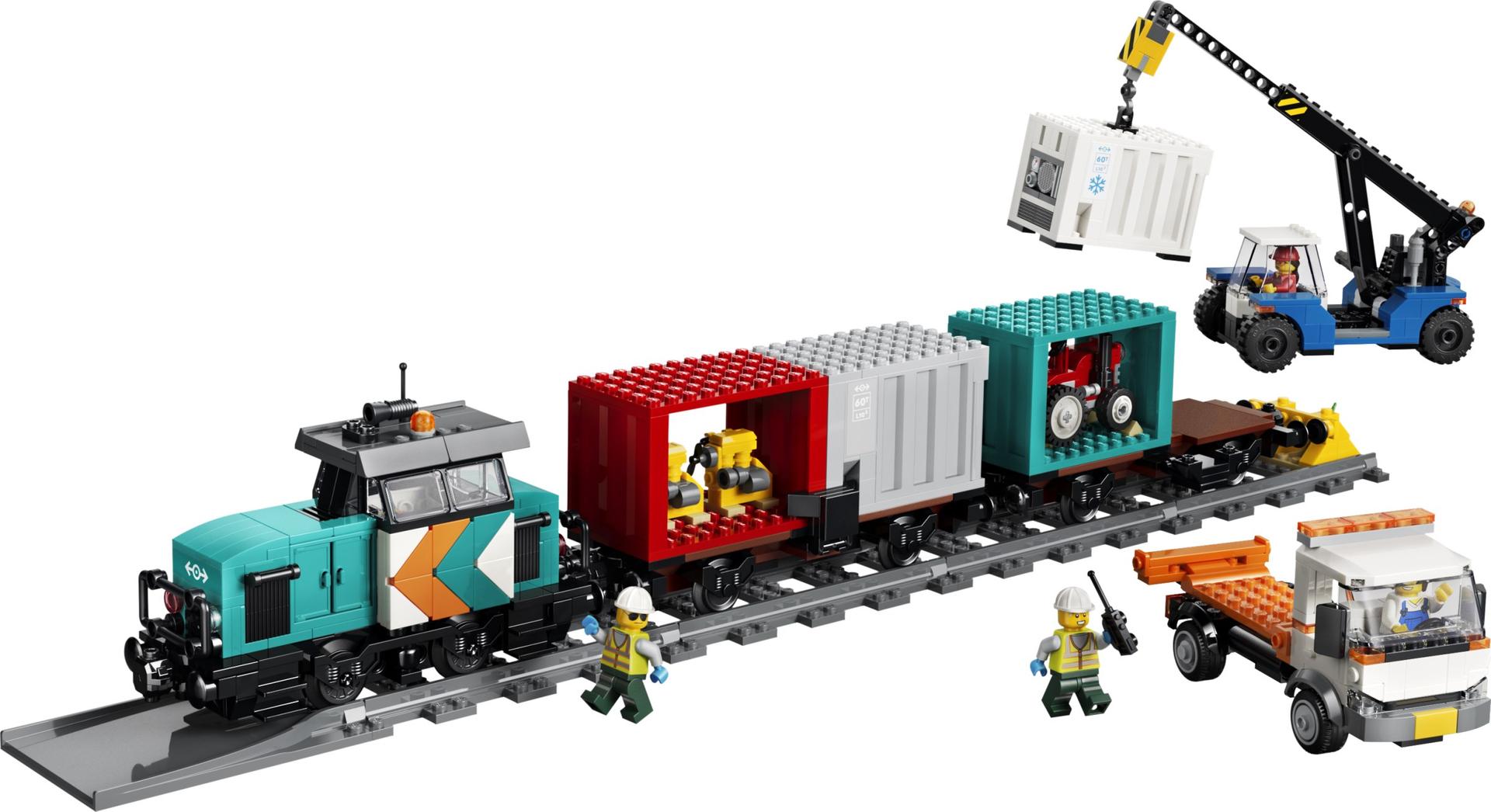 Lego Harbor Freight Train with Crane & Truck