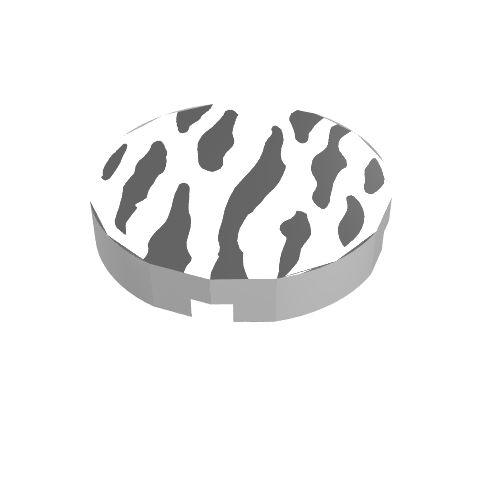 Lego Tile Round 2 x 2 with Zebra Stripes Print