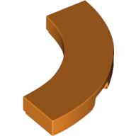 Lego Tile 3 x 3 Curved, Macaroni / Orange