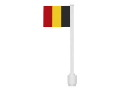 Lego Flag on Flagpole, Straight with Belgium Pattern (Stickers)