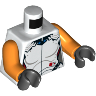 Lego Torso Spacesuit, Armor Print, Orange Arms, Black Hands / White
