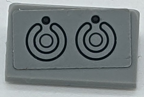 Lego Slope 30 1 x 2 x 2/3 with Dark Bluish Gray Circles and Dots Pattern (Sticker) - Set 75201 / Light Bluish Gray