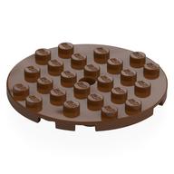 Lego Plate Round 6 x 6 with Hole / Reddish Brown