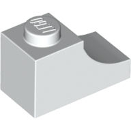 Lego Brick Curved 2 x 1 with Inverted Cutout / White