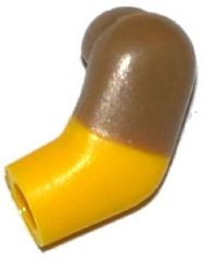 Lego Arm, Left with Molded Dark Tan Short Sleeve  Pattern / Yellow