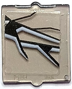 Lego Glass for Window 1 x 2 x 2 Flat Front with Black and White Cracks Pattern 2 (Sticker) - Set 70425