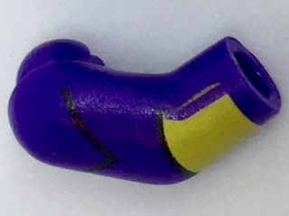 Lego Arm, Right with Black Stripe and Yellow Cuff Pattern / Dark Purple