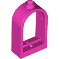 Lego Window 1 x 2 x 2 2/3 with Rounded Top / Dark Pink