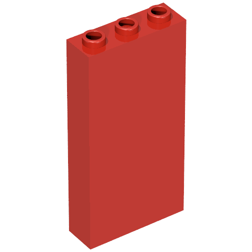 Lego Brick 1 x 3 x 5 with Side Supports / Red