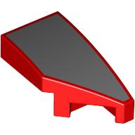 Lego Brick Wedged, Curved 2 x 1 with Stud Notch Right with Dark Bluish Grey Surface Print