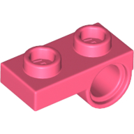 Lego Plate Special 1 x 2 with Pin Hole Underneath / Coral