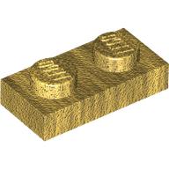 Lego Plate 1 x 2 / Pearl Gold