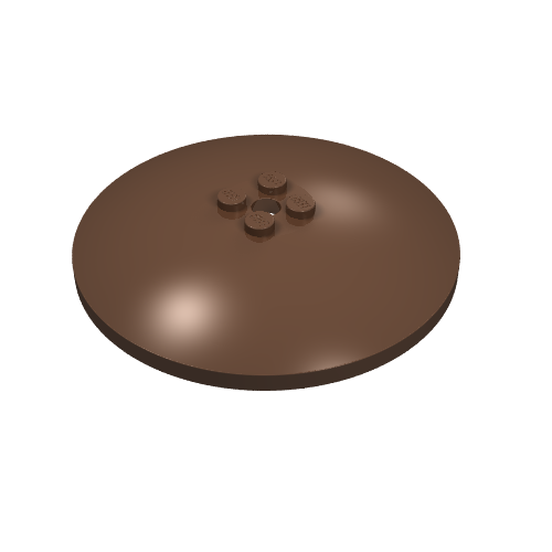 Lego Dish 8 x 8 Inverted [Radar], Solid Studs, Rounded Anti-stud Underside / Brown