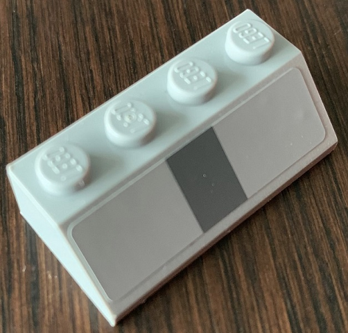 Lego Slope 45 2 x 4 with Dark Bluish Gray Vertical Stripe Pattern (Sticker) - Set 75106 / Light Bluish Gray