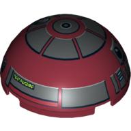 Lego Dome Hemisphere 4 x 4 with R4-P17 Astromech Droid Print