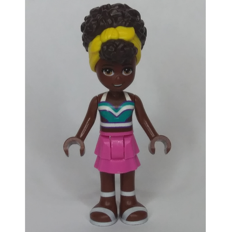 Lego Nandi - Dark Turquoise Top, Dark Pink Skirt, Yellow Ribbon