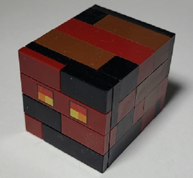 Lego Minecraft Magma Cube, Large (Black, Dark Red, and Reddish Brown Exterior) - Brick Built