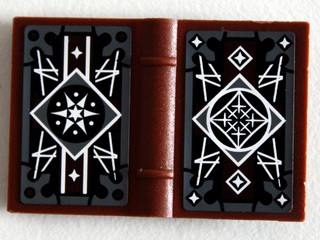 Lego Minifigure, Utensil Book 2 x 3 with White Symmetric Stars and Lines Pattern (Stickers) - Set 10237
