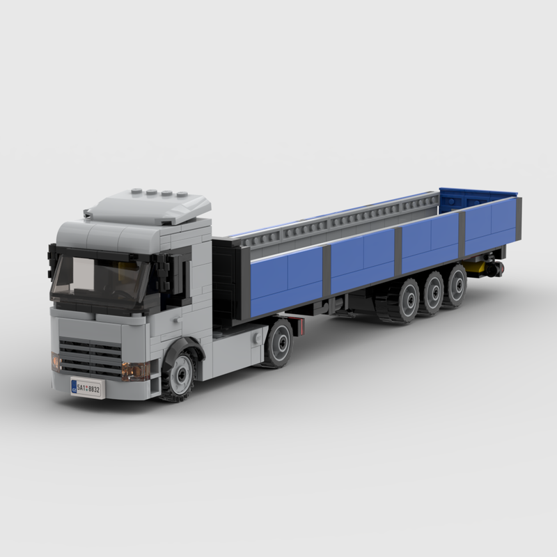 Lego European Cab Over Engine Semi Truck with Trailer