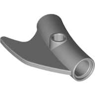 Lego Technic Pin Connector Round Curved with Fin and Hole / Light Bluish Gray