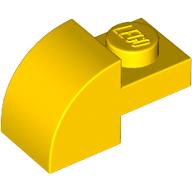 Lego Brick Curved 1 x 2 x 1 with Curved Top / Yellow