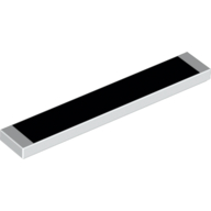 Lego Tile 1 x 6 with Black Print