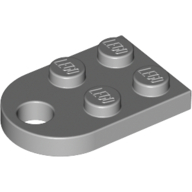 Lego Plate Special 3 x 2 with Rounded End, Hole / Light Bluish Gray