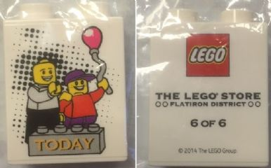 Lego Duplo, Brick 1 x 2 x 2 with The LEGO Store Flatiron District Today 6 of 6 Pattern