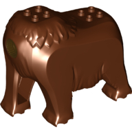 Lego Animal Body Part, Mammoth Body / Reddish Brown