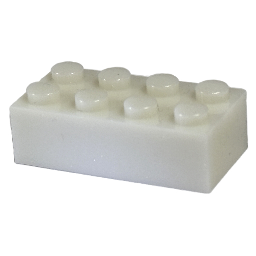Lego Brick 2 x 4 / Glitter Milky White