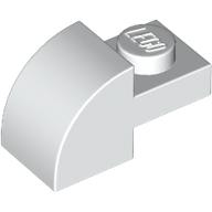 Lego Brick Curved 1 x 2 x 1 with Curved Top / White