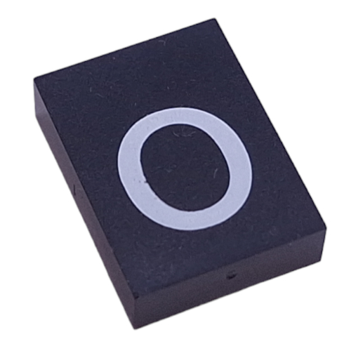 Lego Modulex Tile 3 x 4 with White 'o' Print, without Internal Supports