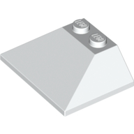 Lego Brick Sloped 45° 3 x 4 Double / 33° / White