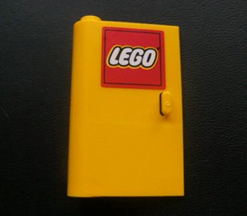 Lego Door 1 x 3 x 4 Left - Open Between Top and Bottom Hinge with Lego Logo Pattern (Sticker) - Set 3221