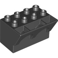 Lego Duplo Brick 4 x 3 x 3 Wry Inverted / Black