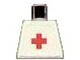 Lego Torso Hospital Red Cross Plain Pattern (Sticker) / White